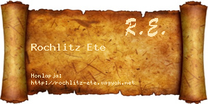 Rochlitz Ete névjegykártya